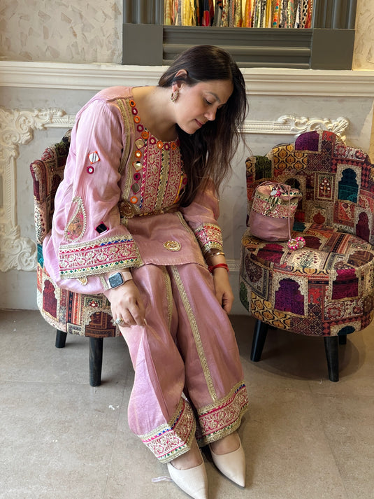 Blingy wedding special gotta details shimmer organza coord set