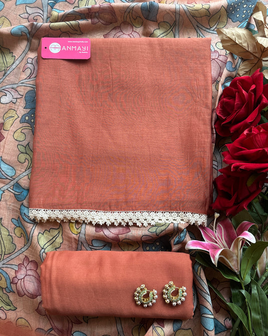 Pure Mul all over suit set with kalamkari dupatta