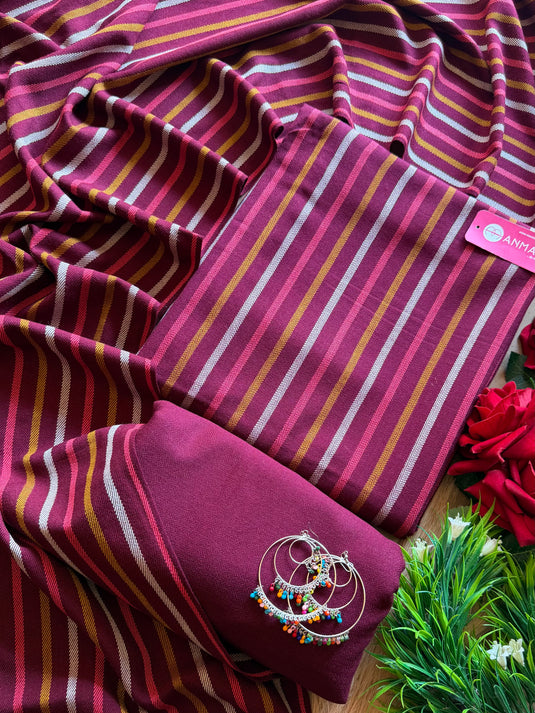 Merino wool stripes suit set