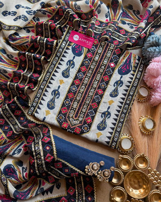 Patola print organza silk set