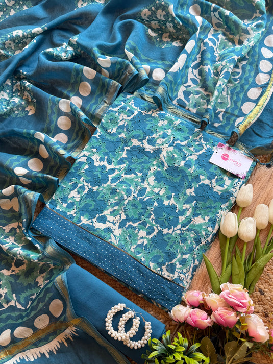 Hakooba handprint cotton suit set