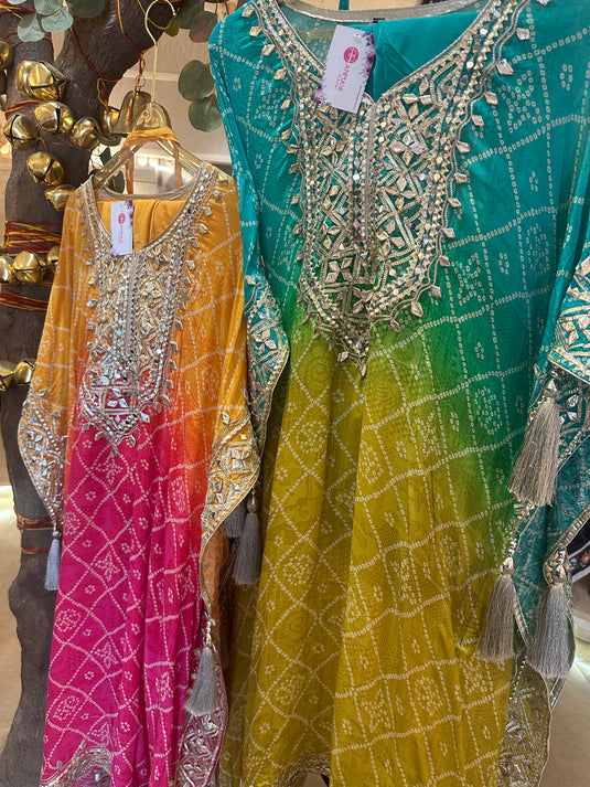 Article 19 bandhani coord set with tulip pants