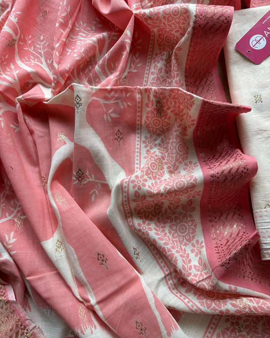 Combination Banarasi cotton suit set