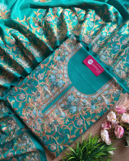 Aari work jaal woollen suit set