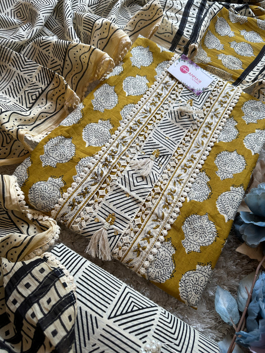 Soft and organic cottons with Jaipuri block print