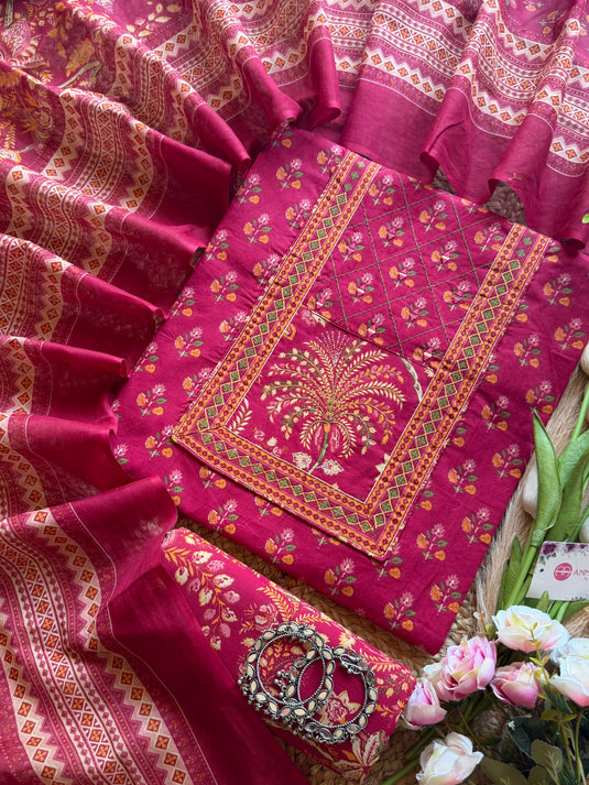 Phulwari palm tree Cambric cotton suit set