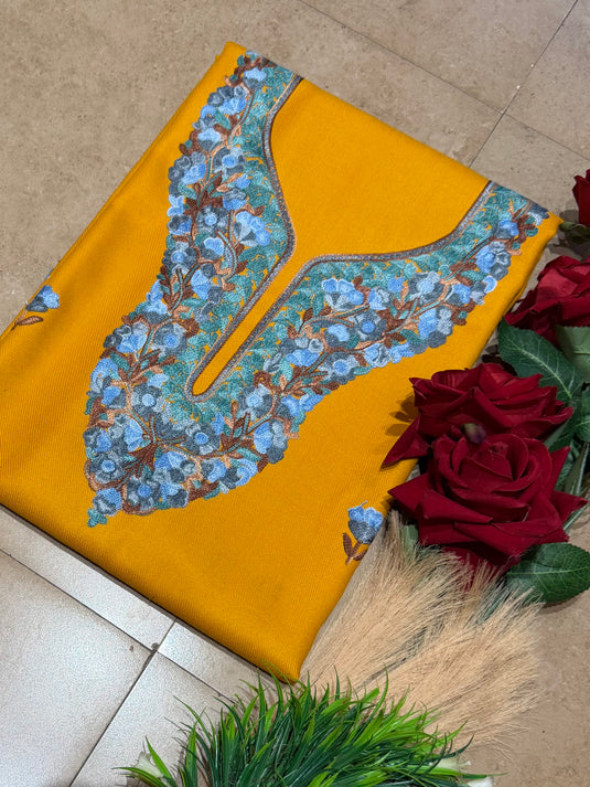 Aari work unstitched kahsmiri coord set