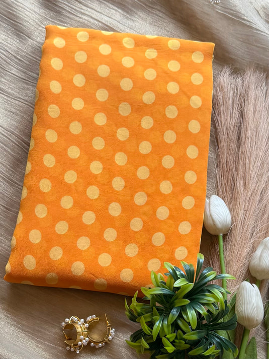 Polka dots Georgette saree with crepe blouse