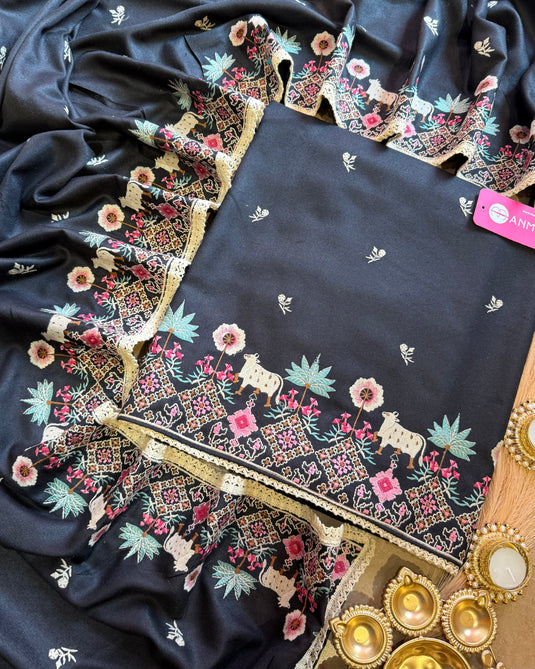 Pichwai Spun Pashmina suit set