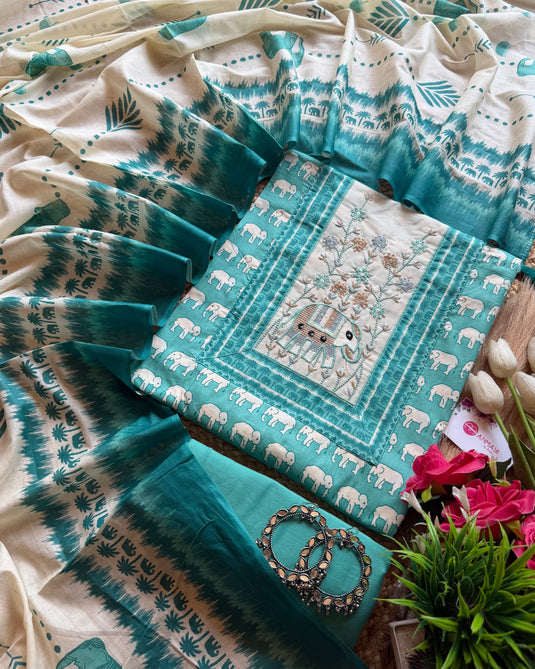 Gaja print cambric cotton suit set
