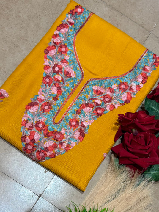 Aari work unstitched kahsmiri coord set