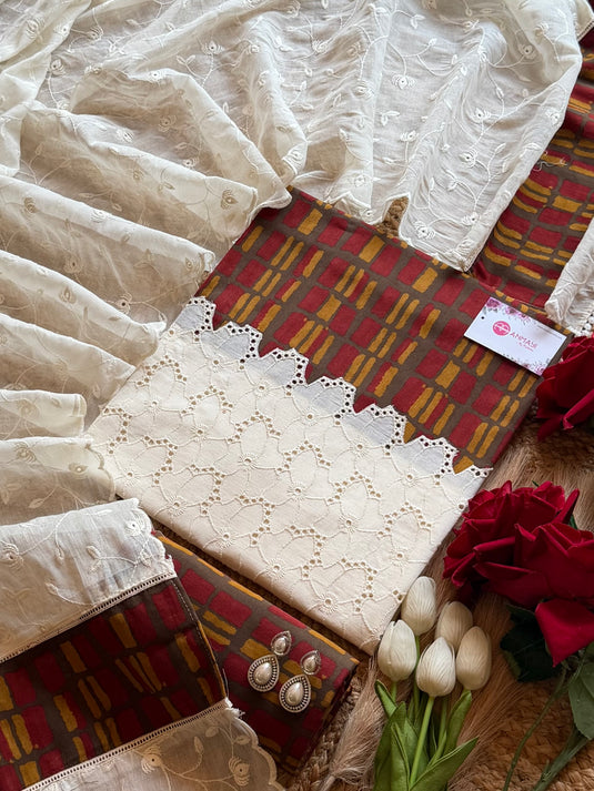 Hakooba Ikkat fusion cotton suit ( Vol-2)