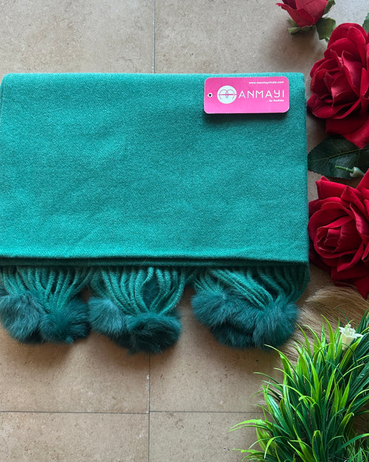 Hana plain Pom Pom soft stole