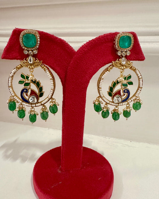 Peacock throne coloured pearl hangings