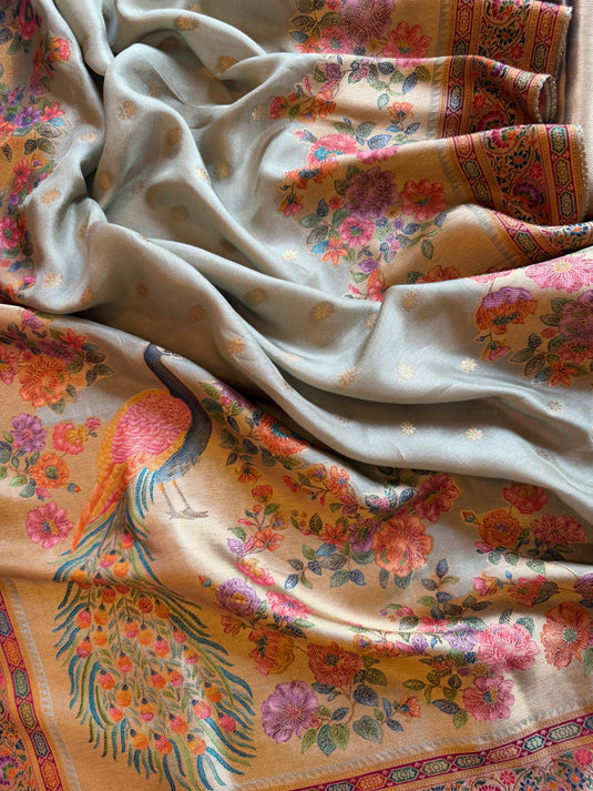 Gold Sage jamawar silk suit set