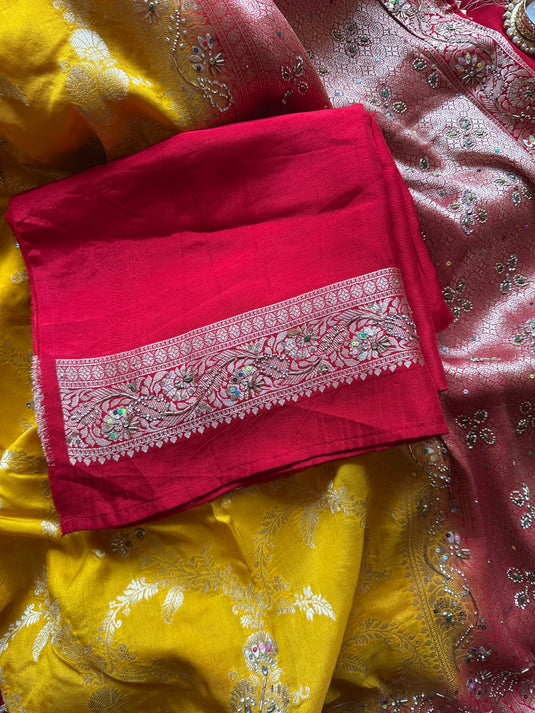 Brocade heavy border sarees