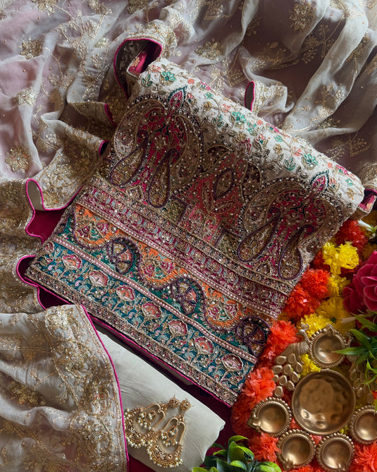 Jadaau pure crepe flower pattern suit set