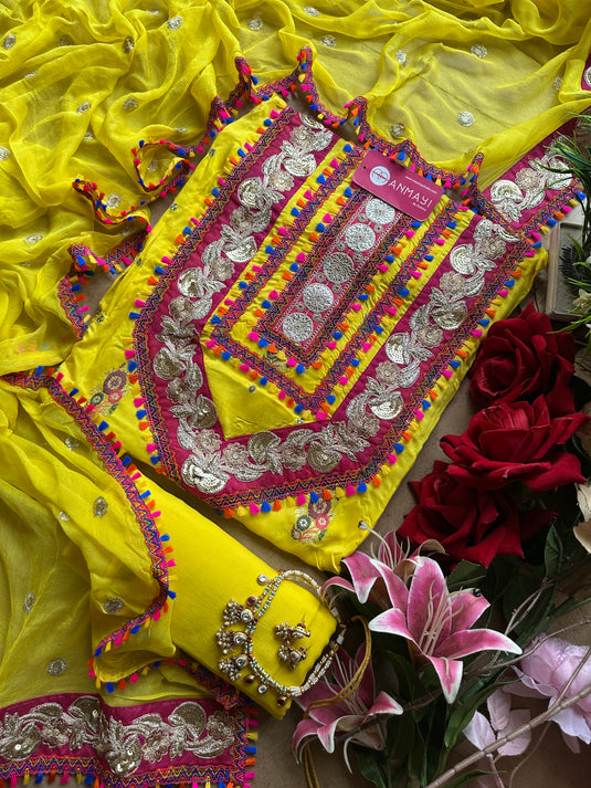 Boho looks coloured muslin suit set