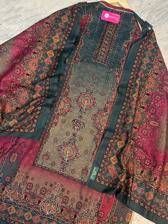 Shaded golden thread soft spun suit sets