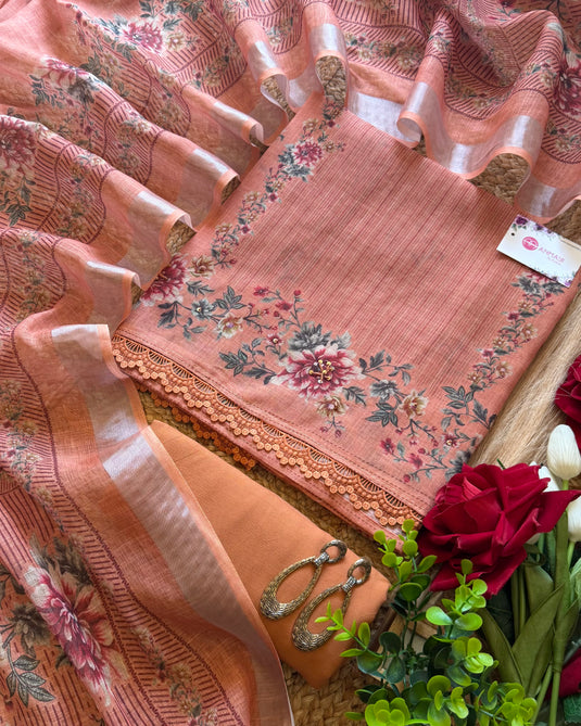 Pakistani print linen suit set