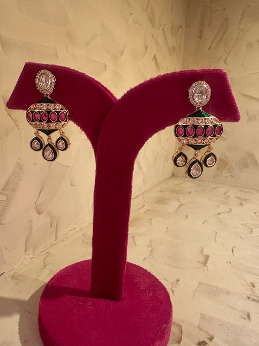 Meenakari droplets earrings