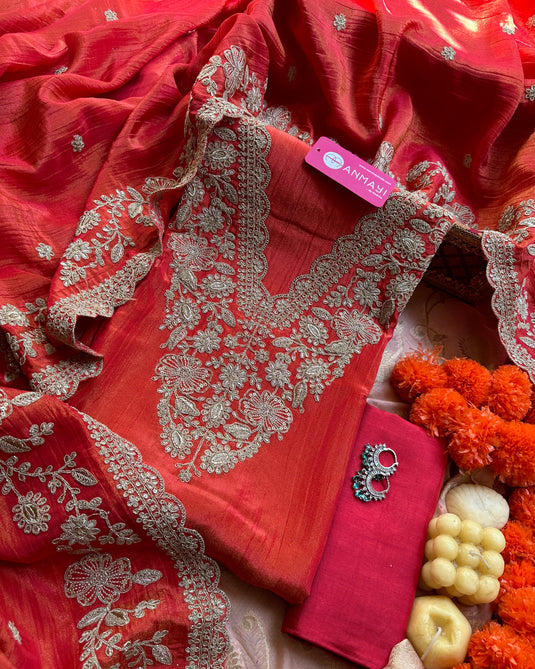 Crushed tissue dori detailing suit sets