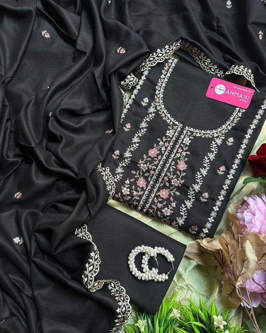 Machine Embroidered Pakistani Pure Pashmina Suits