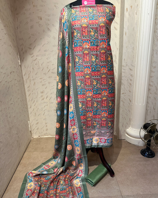 Persian print spun pashmina suit set