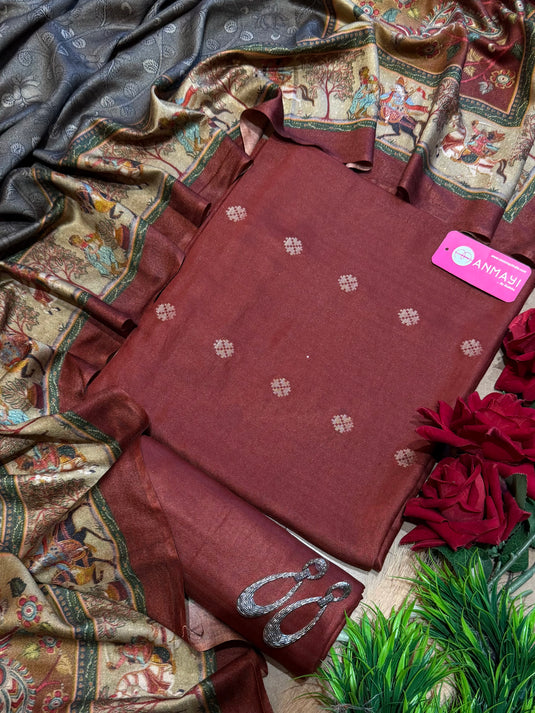 Banarasi Work pure pashmina suits with Madhubani pashmina shawls