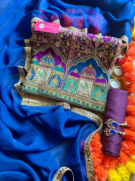 Sabyasachi inspired all over hand embroidered pure crepe suit