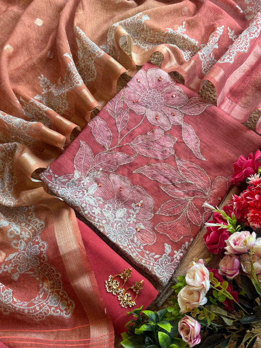 Ombré Gold highlight flower print suit set