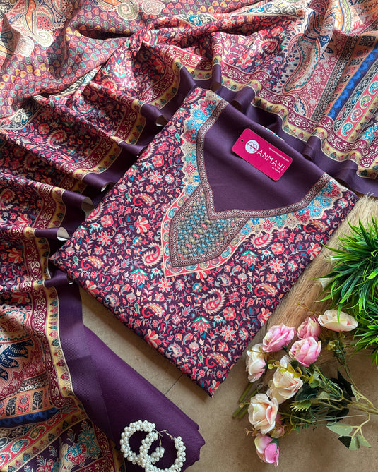 Kani print digital soft spun suit set