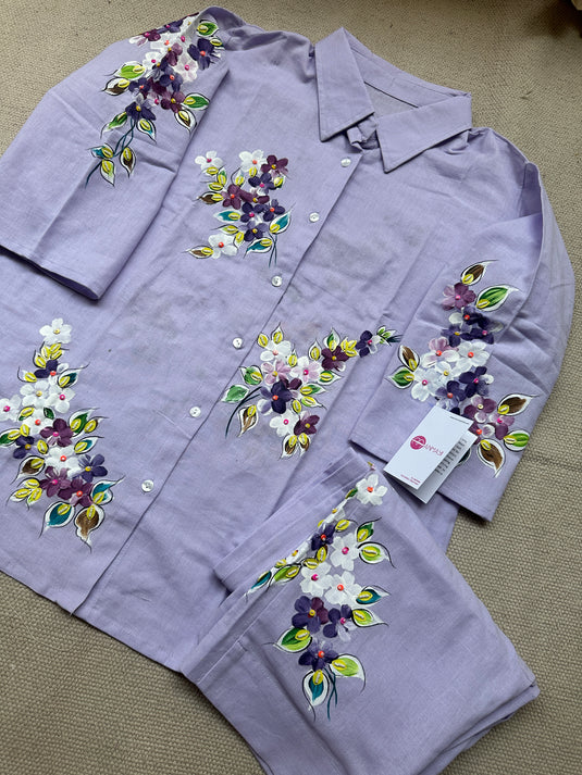 Lilac handpaint highlights coord set