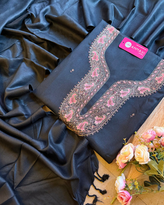 Woollen Kashmiri work all over suit set