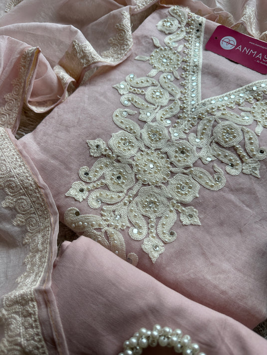 Mul Chanderi Dori mirror work suit set