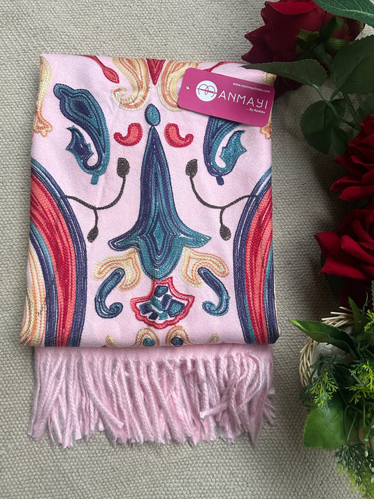 Coloured aari work soft stoles