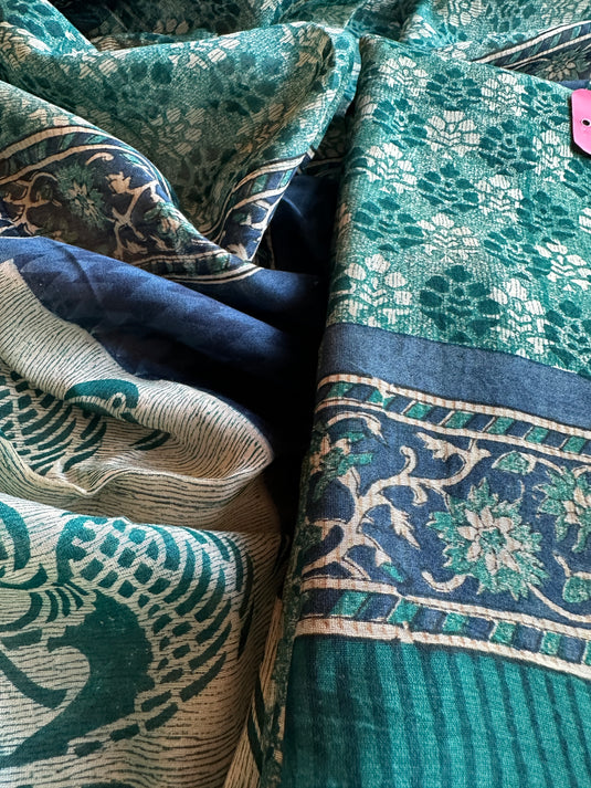 Pure Maheshwari block print suit set