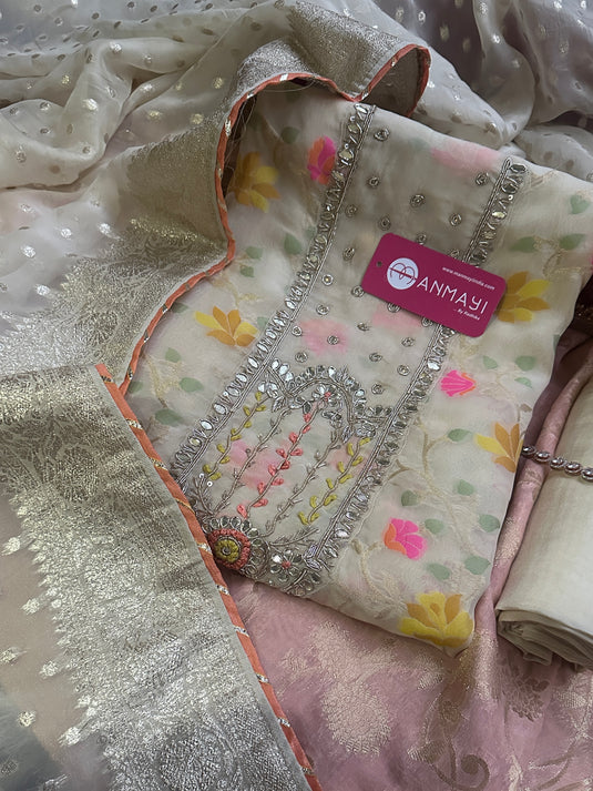 Pastel Banarasi with Kundan work suit sets
