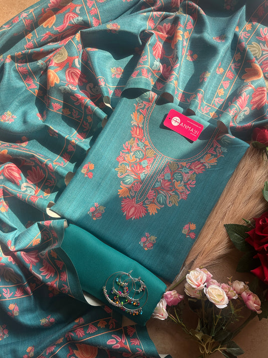 Printed Kullu soft spun suit set