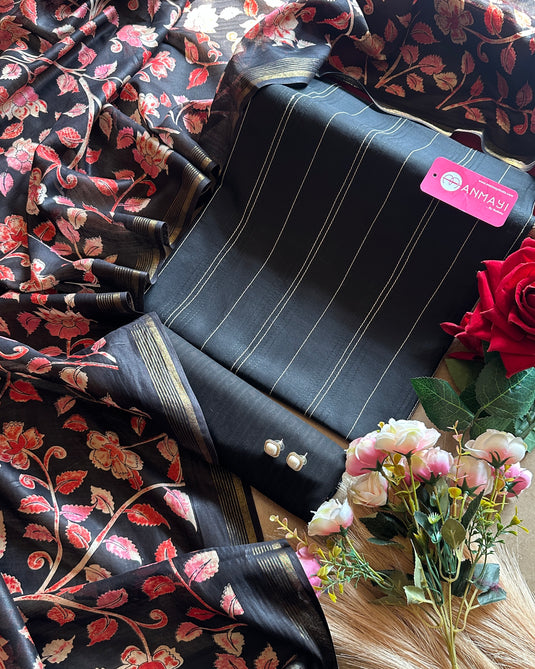 70 gms pure Chanderi weaving suit set with kalamkari dupatta