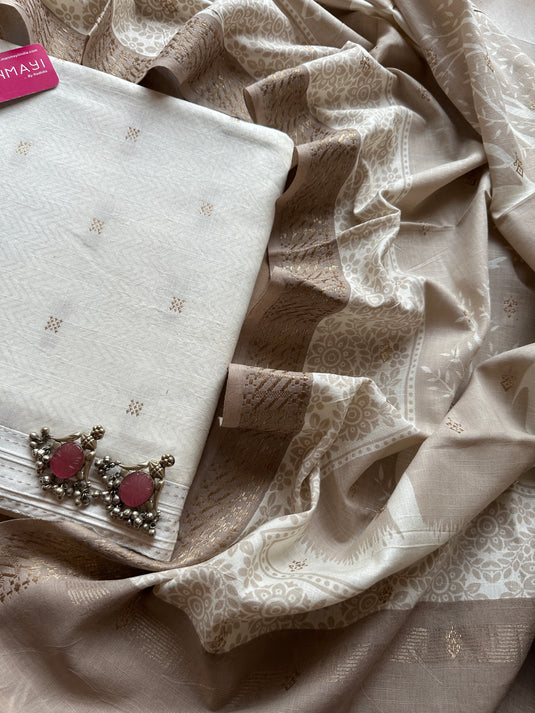 Combination Banarasi cotton suit set