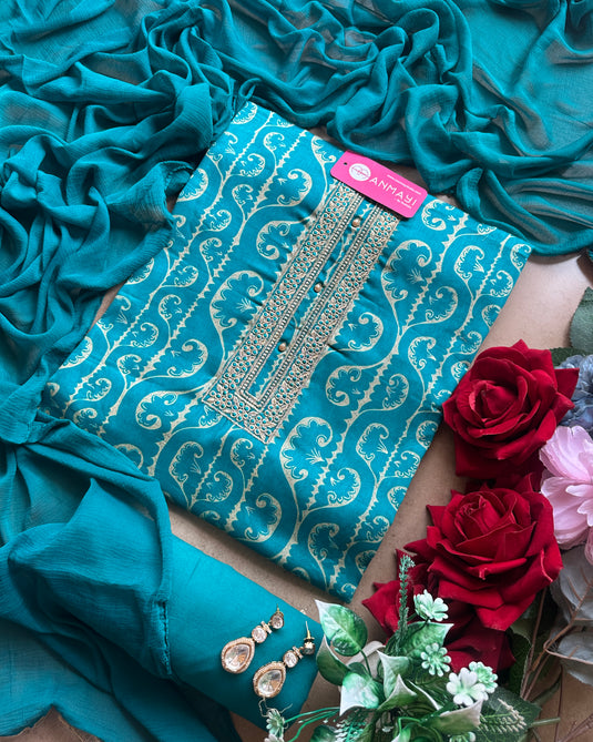 Stem lines Cambric cotton suit set