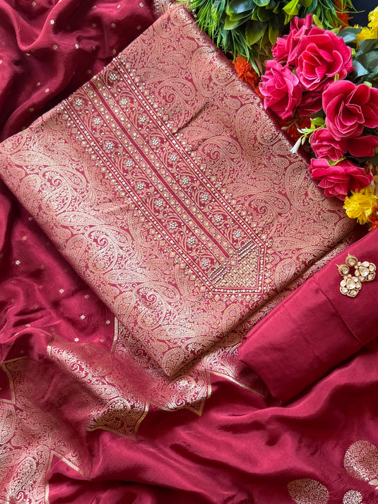 Fine silk brocade suits with Dolla Banarasi dupatta