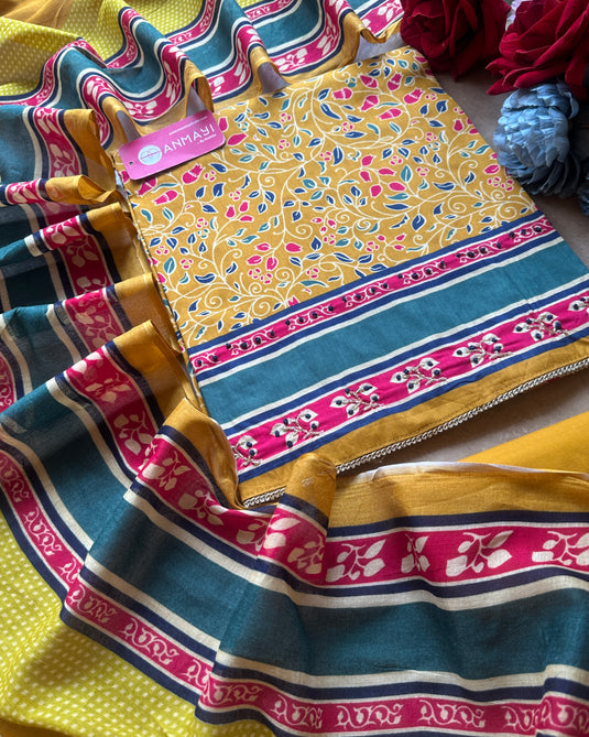 Cambric cotton kalamkari print suit set