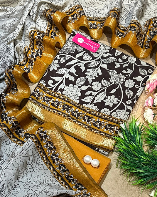 Kalamkari Combination Maheshwari cotton suit set