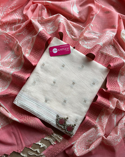 Combination Banarasi cotton suit set