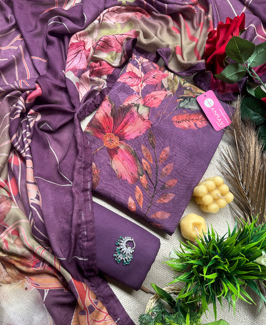 Soft viscose pashmina suit set