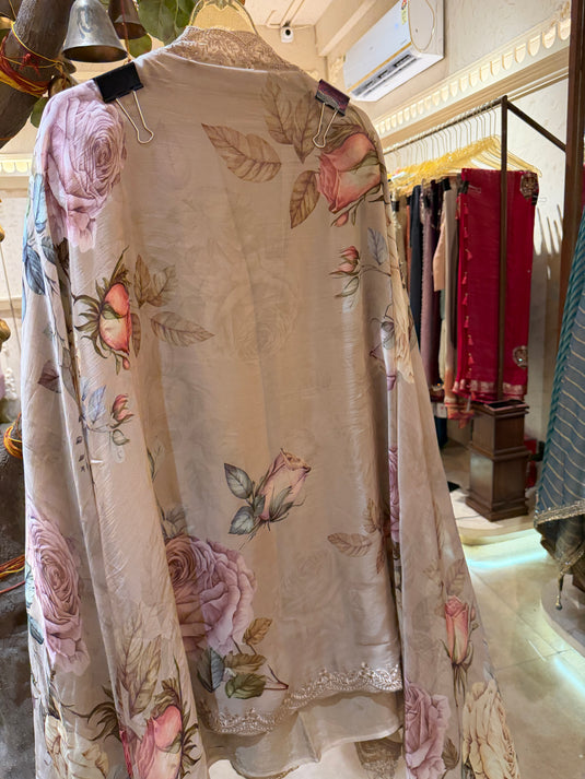 Earthy shade pakistani pure organza suit set