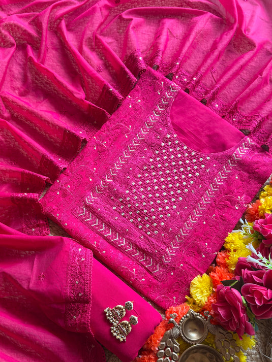 Jaal Dori work festive colour suit set