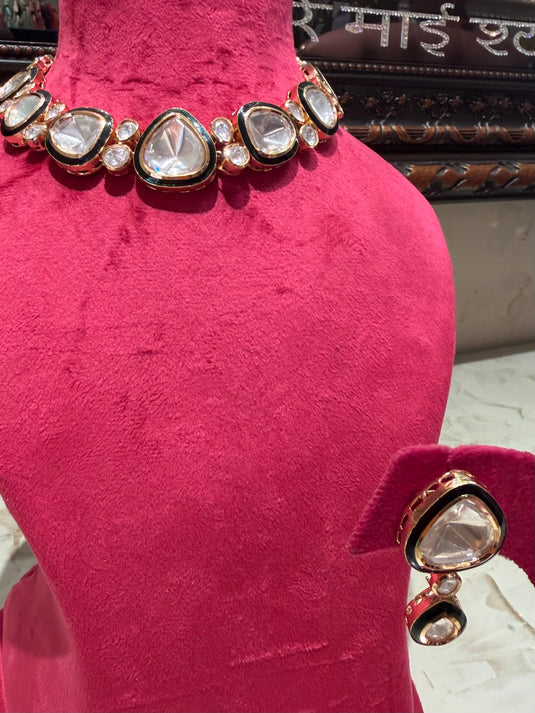 Ameen kundan emerald choker set